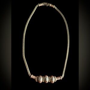 Heavy Sterling Silver Wheat Chain Necklace Filigree Beads 18” 40g 925